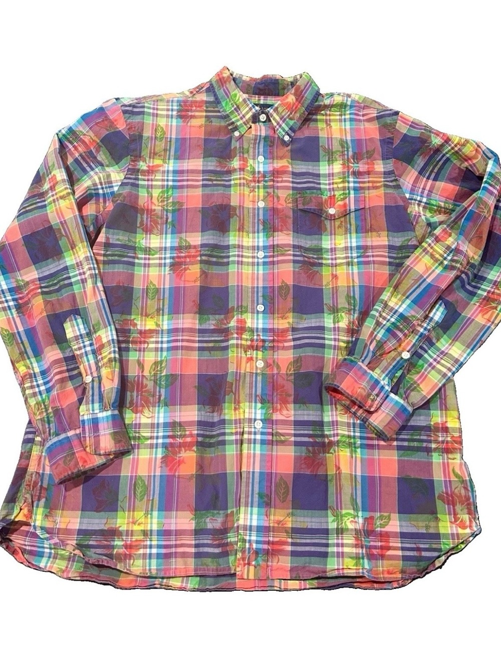 Ralph Lauren Multicolor Plaid & Floral Button-Down Shirt